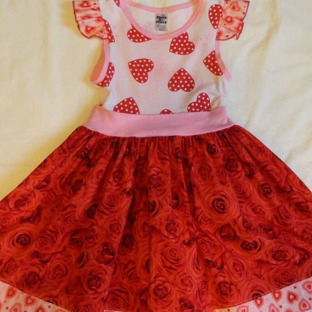 Girls size 6 Valentine Hearts Dress Chris n Missy